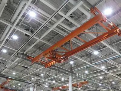 Cleveland Tramrail P&H 7.5 Ton Double Girder Bridge Crane 39' 6" Span w/Remote