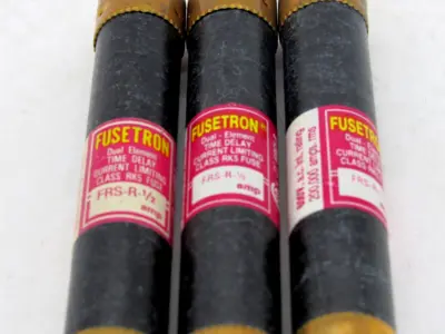 NEW LOT OF 3 FUSETRON FRS-R-1/2 TIME DELAY FUSES FRSR12