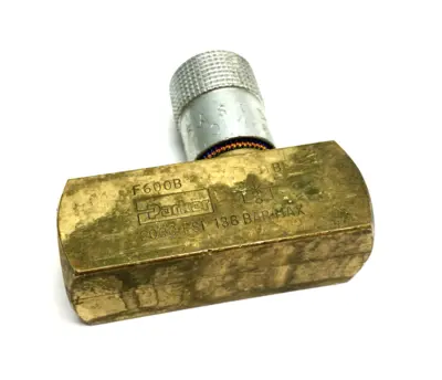 USED PARKER COLORFLOW BRASS IN-LINE FLOW CONTROL VALVE 2000PSI