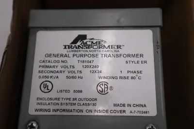 NEW OPEN BOX ACME T181047 General Purpose Transformer STOCK 5527CC