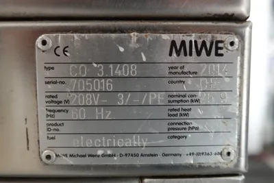 MIWE ELECTRIC CONDO TRIPLE DECK OVEN STEAM INJECTED ARTISIAN BREAD MODEL CO 3.1408