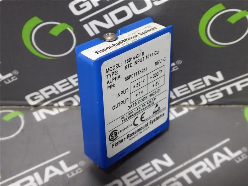 Fisher Rosemount 18914-C-10 RTD Input Relay 55P0111X262 Rev. C Used