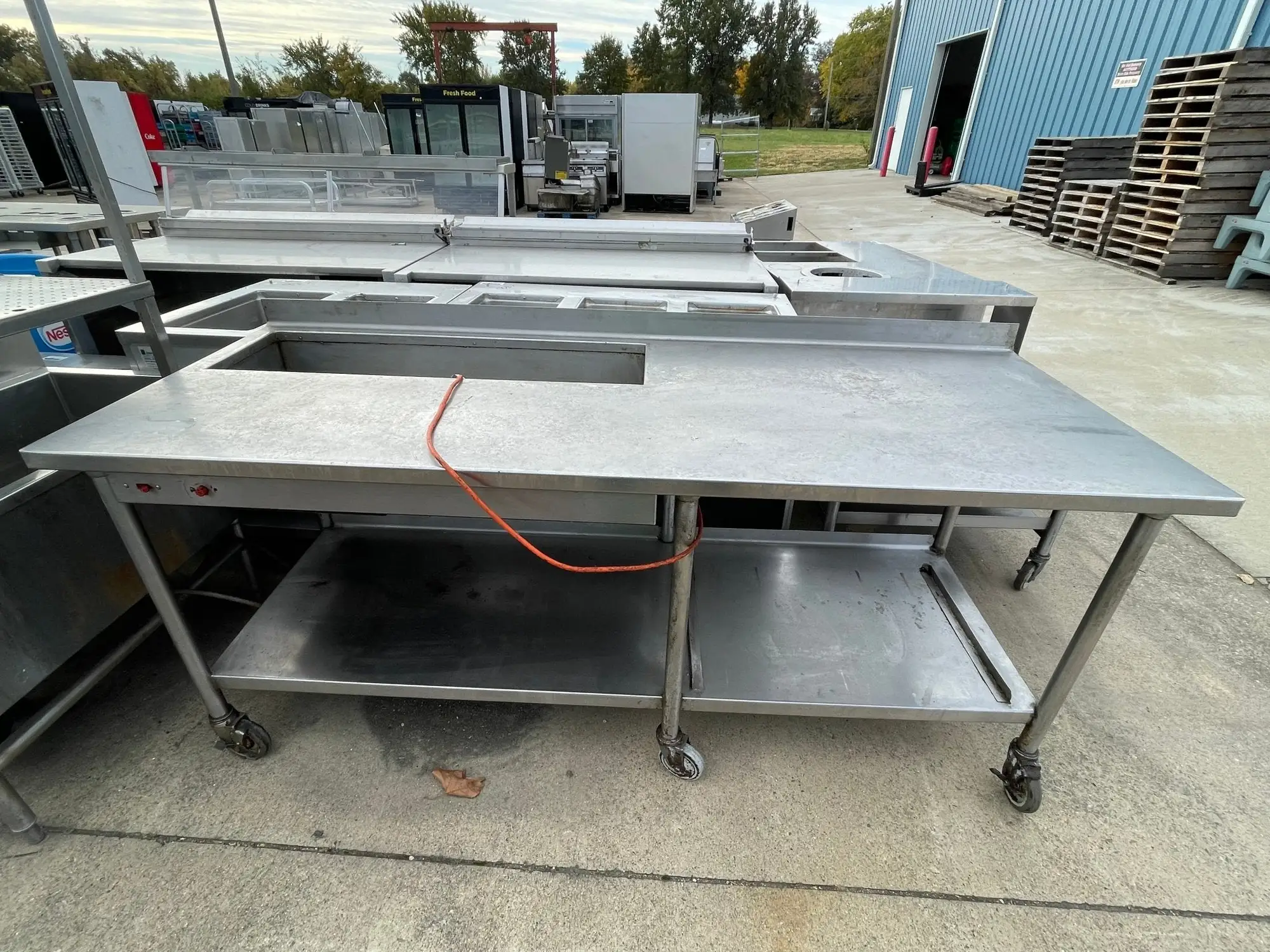 Used Falcon Restaurant Supply Used 83" Stainless Steel Table with Well and Drain - SS274 Food Prep Tables Illinois US | Falcon Restaurant Supply #1375856