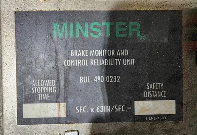 Used MINSTER 490-0232 Electrical Controls Michigan US | Midwest Press and Automation #1323779