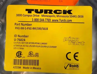 TURCK PKG4M-5-PSG4M/S90/S618 U-76824 125V 2A Loc5E21