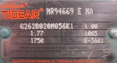 NEW DODGE MR94669 GEAR REDUCER MR94669ENA Q2628020M056K1