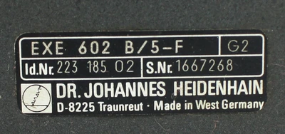 USED DR.JOHANNES HEIDENHAIN EXE 602 B/5-F