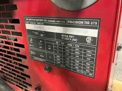 Used LINCOLN ELECTRIC PRECISION TIG 375 Tig Welders Ohio US | HGR 24 #1487107