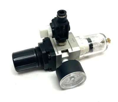 USED SMC MODULAR FILTER REGULATOR W/ GAUGE 0.05~0.85MPA SET PRESS