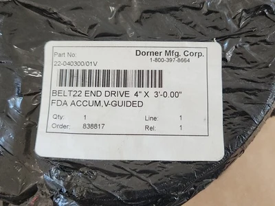 NEW Dorner Mfg. Corp 22-040300/01V