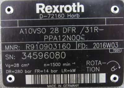 NEW REXROTH A10VS0-28-DFR/31R-PPA12N00 HYDRAULIC PUMP R910903160