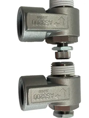 NEW LOT OF 2 SMC AS3200-N03-S FLOW CONTROL 3/8"NPT AS3200N03S