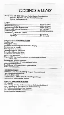 2001 GIDDINGS & LEWIS 512 HIGH COLUMN CNC Vertical Turning & Boring Centers | Murphy Machinery (9)