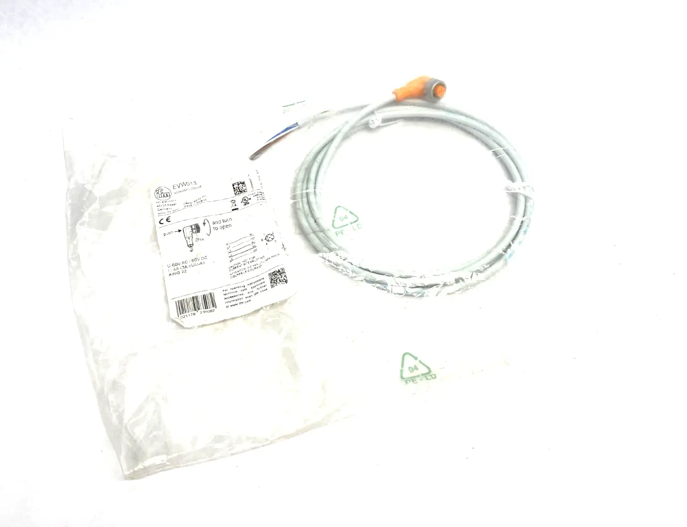 New | in-Stock IFM RIGHT ANGLE FEMALE CORDSET M12 2M ADOAH050SCS0002T05 Cable & Wire Michigan US | Maverick Industrial Sales #1091385