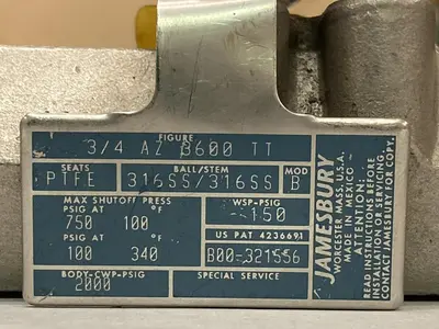 USED JAMESBURY AZ 3600 TT