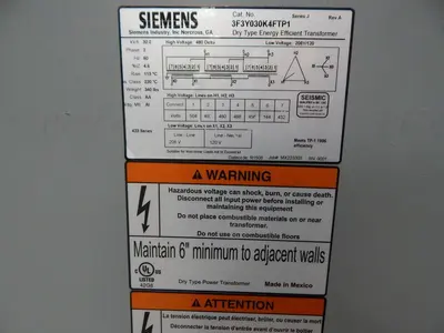 New | in-Stock SIEMENS 3F3Y030K4FTP1 Distribution Transformers Texas US | Aucto #1308566