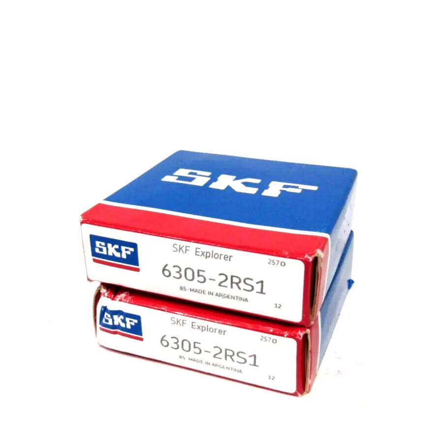 LOT OF 2 NEW SKF 6305-2RS1 BALL BEARINGS 63052RS1