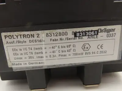 Drager Polytron 2 DCS1d/e Toxic Gas Detector Sensor Monitor Head 8312800