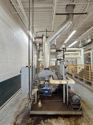 WEMHONER 5’ x 10’ SINGLE-OPENING SHORT-CYCLE FEED-THROUGH HOT PRESS WITH AUTOMATIC MATERIAL MEASURING/PRESSURE SYSTEM
