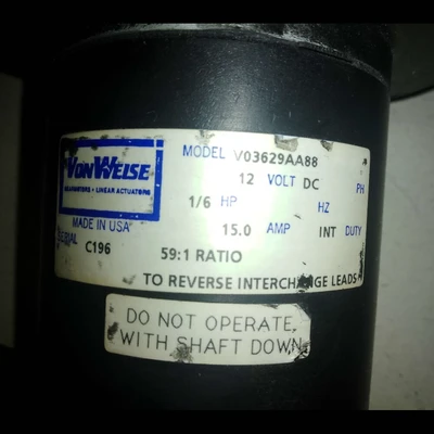 USED VONWEISE GEARMOTORS V03629AA88