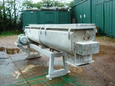 S/S Jktd Continuous Twin Screw Mixer Conveyor 3 Mt