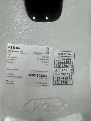 Used 2023 ABB ABB IRB 4600-40/2.55 Robots Michigan US | RAB Industries, Inc. #892331