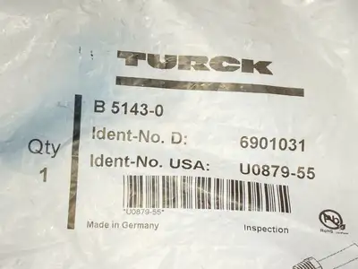 New | in-Stock Turck Field Wireable Connector Female M8 4-Pin U0879-55 Electrical Fittings Michigan US | Maverick Industrial Sales #1400707
