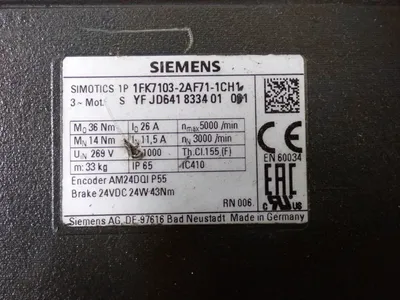 USED SIEMENS 1FK71032AF71KH1