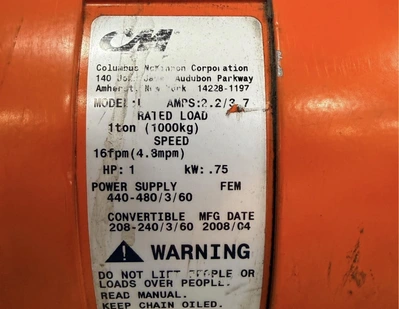 USED COLUMBUS MCKINNON LODESTAR