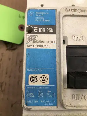 Westinghouse JDB3200W 200 Amp Circuit Breaker 3 Pole Molded Case 600V