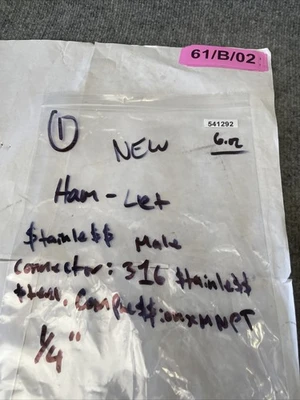 New | in-Stock Ham-Let 768LSS1/4x1/4 Valves/Fittings California US | Davliegogo LLC #1710938