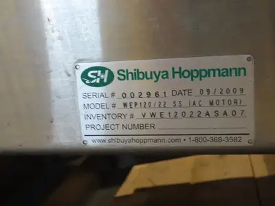 Shibuya Hoppmann Norwalt Aerosol Can Puck Sorter Inserter Line w/ Feeder Hopper