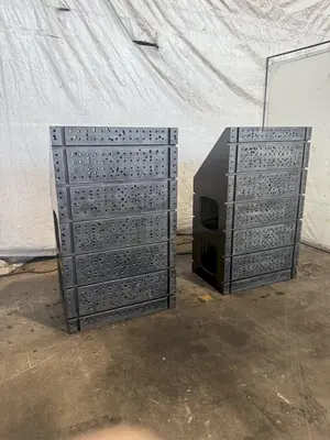 36" WIDE X 60" TALL X 24" DEEP T-SLOTTED ANGLE PLATE SET. STOCK # 0222426