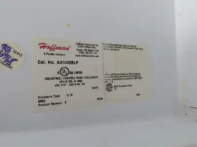 Hoffman A302408LP Electrical Enclosure 30x24x8" Control Panel  4.75x3.75" Cutout