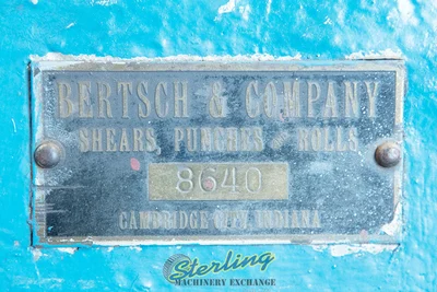 Used BERTSCH 8640 Plate Bending Rolls including Pinch California US | Sterling Machinery Exchange #1467061