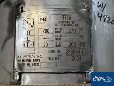 USED B E Peterson, Inc. 4" x 60" BE Peterson Distillation Column Reboiler Unit, 316 S/S, 200#