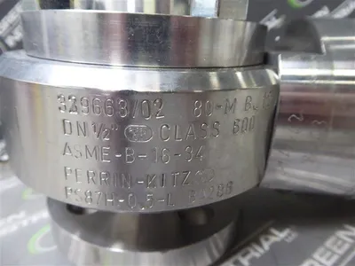 1/2" Perrin PS87H-0,5-L BA286 Series 80-M Two Way Ball Valve Class 600 Used