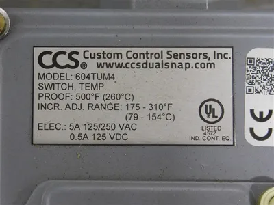 USED CUSTOM CONTROL SENSORS, INC. 604TUM4