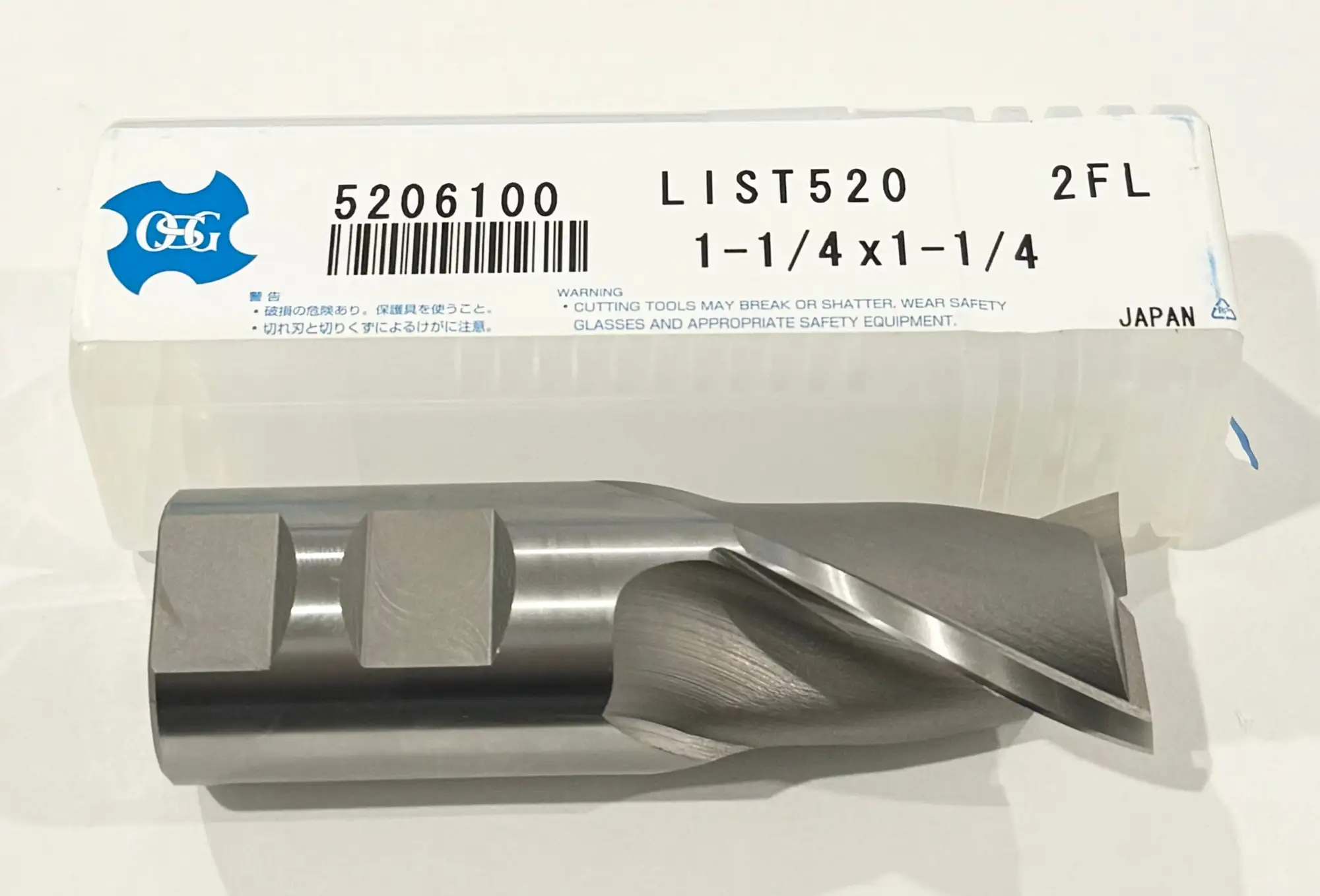 OSG 1-1/4" Cobalt End Mill 2 Flute 1-1/4" Shank