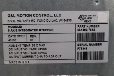 G & L MOTION CONTROL M.1302.7612 5-Axis Integrated Stepper 32Vac STOCK K-152-C