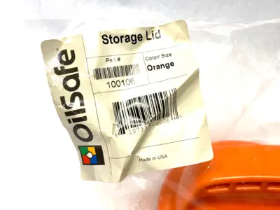 NEW OILSAFE SPILL-PROOF STORAGE LID, ORANGE