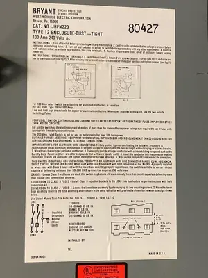 USED WESTINGHOUSE JHFN223