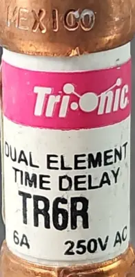 Ferraz Shawmut TR6R Tri-onic Time-Delay Fuse 6A 250V (LOT OF 24) loc4E21
