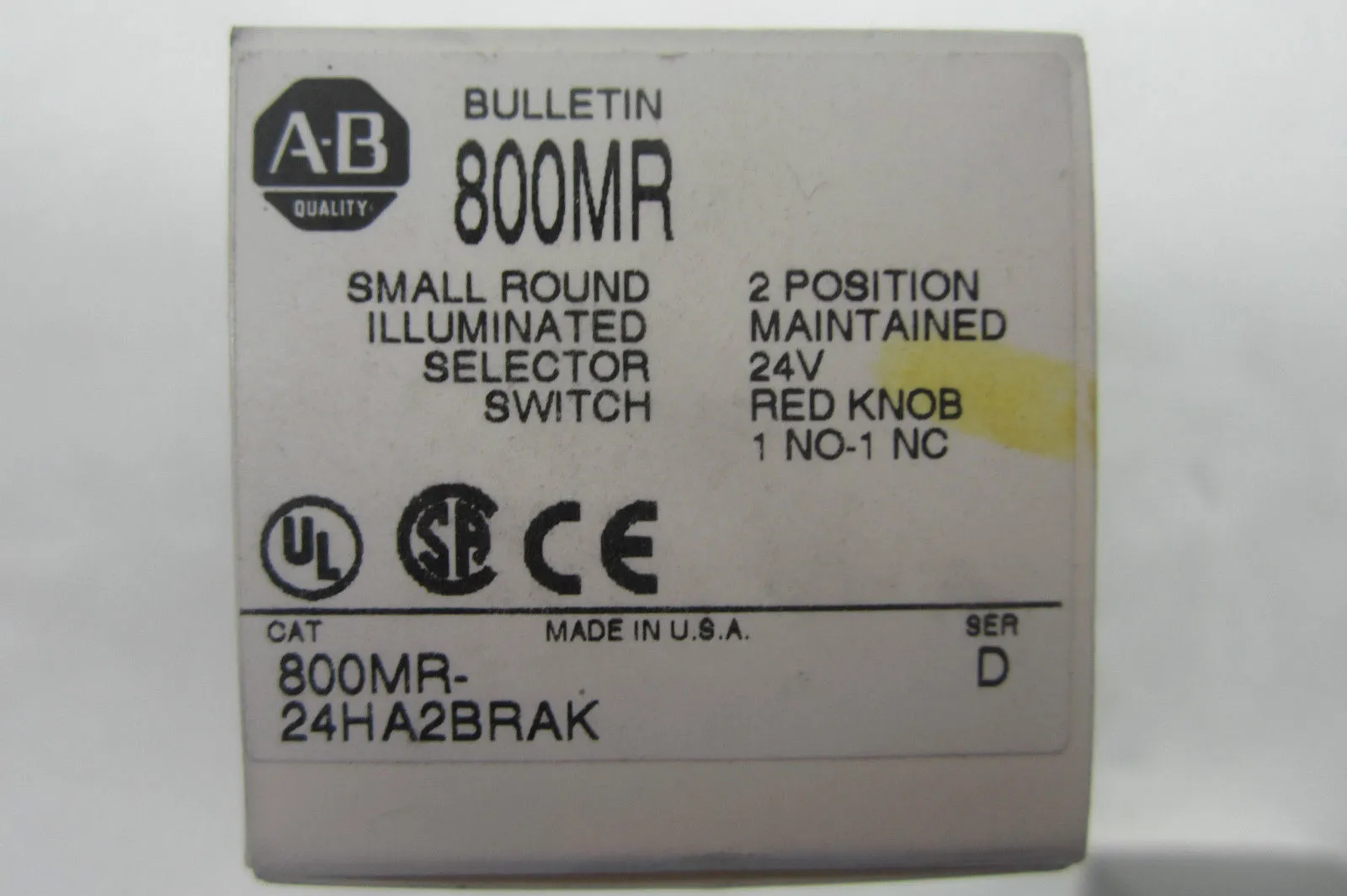 NEW ALLEN BRADLEY 800MR-24HA2BRAK SELECTOR SWITCH 800MR24HA2BRAK