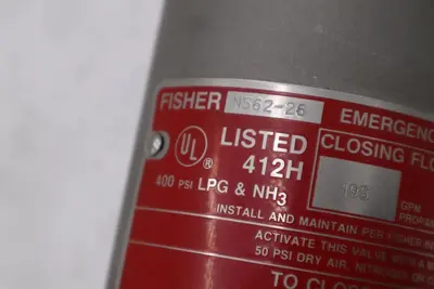 Emerson Fisher N562-26 Snappy Joe Series Railcar Emergency Shutoff Valve - GF780