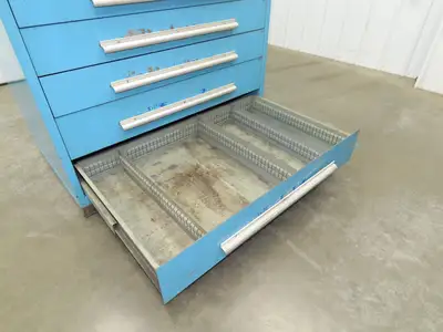 Nu-Era Modular Tool Storage Cabinet 10 Drawer 45x28x61" Stanley Vidmar Blue
