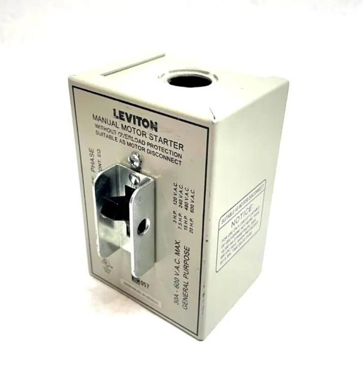 Used LEVITON THREE-POLE AC MANUAL MOTOR CONTROLLER 30A 600V 3-PHASE Motor Controllers | Maverick Industrial Sales #1102681