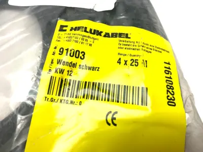 NEW HELUKABEL PROTECTIVE SPIRAL CABLE WRAPPING KW 12 BLACK