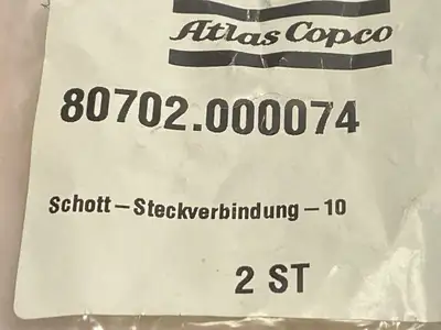 80702.000074 | Atlas Copco  Plug-In Connector LOT OF 2 - New Other