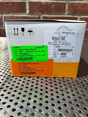 USED BOX OF 12 - SARTORIUS STEDIM 17805 MIDISART 2000 VENTING FILTER PTFE, PP HOUSING